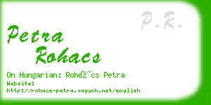 petra rohacs business card